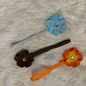 Bundle (3) of 2 1/2" Flower on Skinny FOE elastic headband